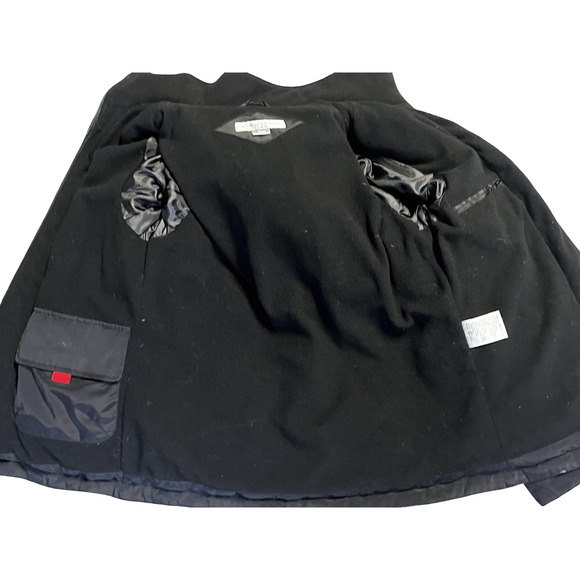 Larry Levine Down Jacket Womens Small Black Puffer Fleece Lined Zip Coat - Picture 4 of 15